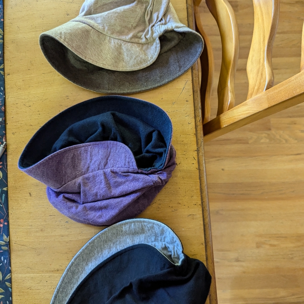 Three lightweight cotton hats